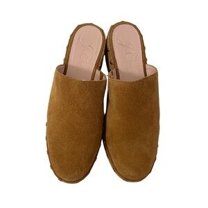 J. Crew Tan Suede Slip-On Clogs